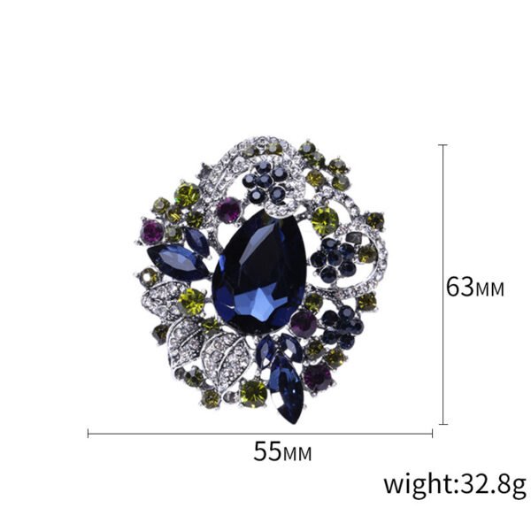 Colorful Zircon - Inlaid Flower Brooch - Image 6