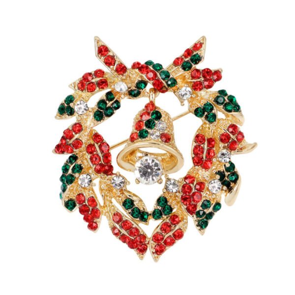 Wreath - Shaped Christmas Brooch - Image 2