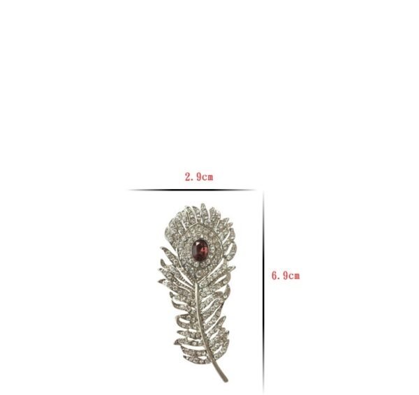 Unisex Feather - Shaped Alloy Brooch - Image 8