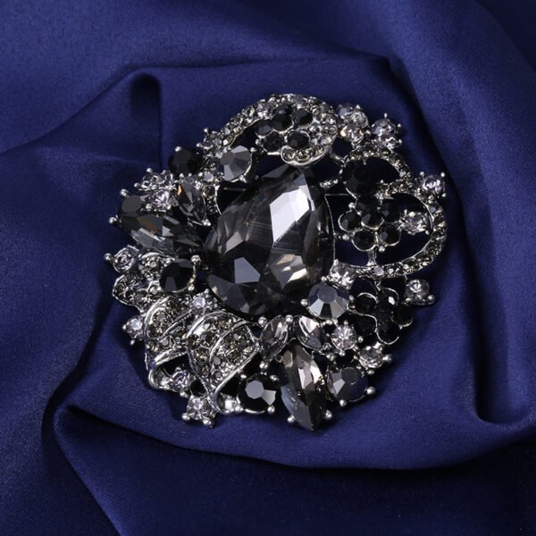 Colorful Zircon - Inlaid Flower Brooch - Image 3