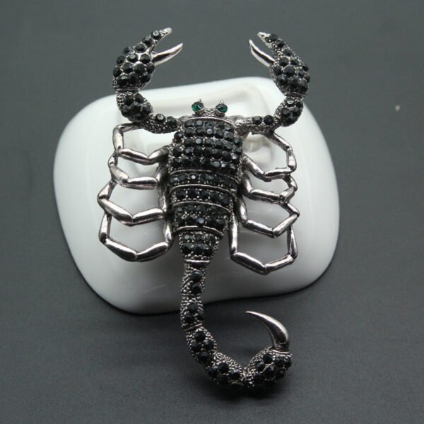 Black Rhinestone Scorpion Brooch - Image 5