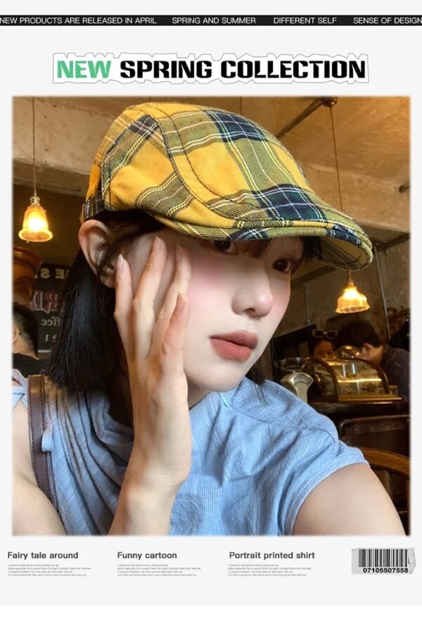 Dopamine Retro Plaid Women’s Spring Cap - Image 7