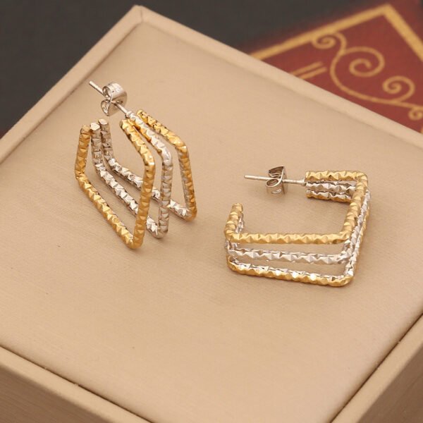 Linear Stainless Steel Earrings - Image 6