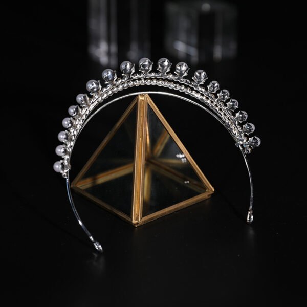 Pearl & Rhinestone Crown Hair Accessory - Image 4
