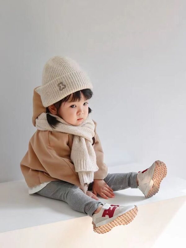 Kids' Polyester Knitted Hat & Scarf Set - Image 7