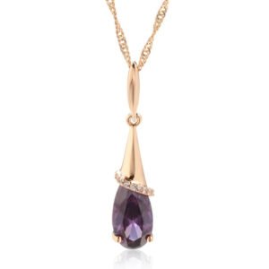 Rose - Gold Toned Amethyst Pendant Necklace