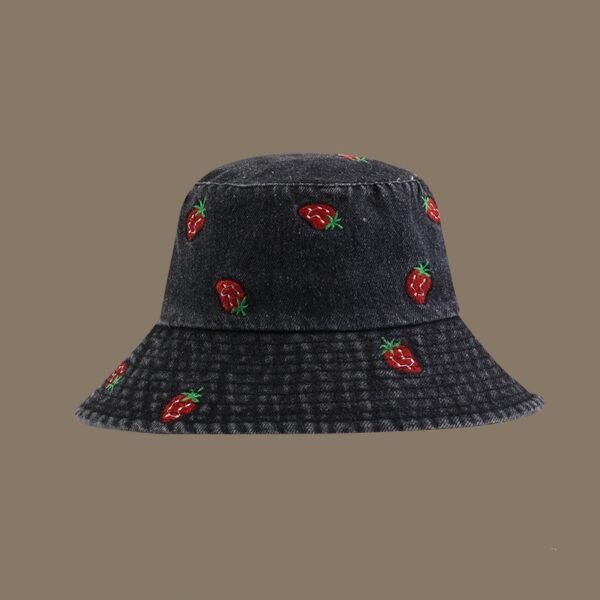 Embroidered Strawberry Bucket Hat - Image 2