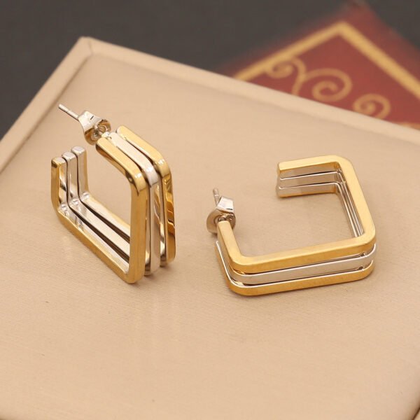 Linear Stainless Steel Earrings - Image 3
