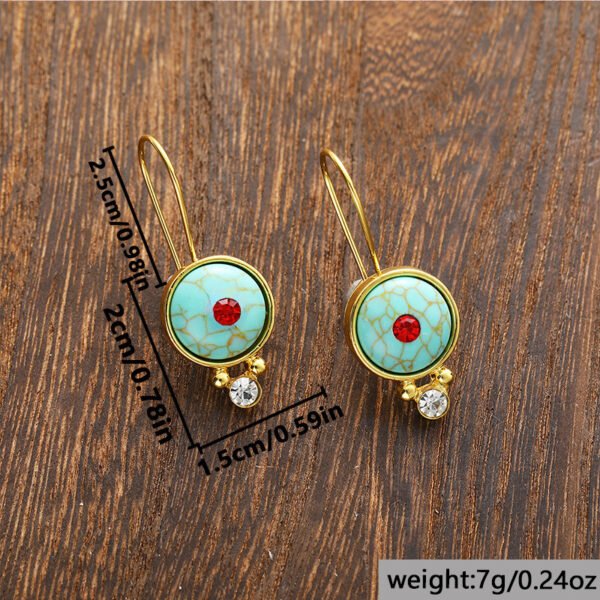 Bohemian Turquoise Pendant Earrings - Image 2
