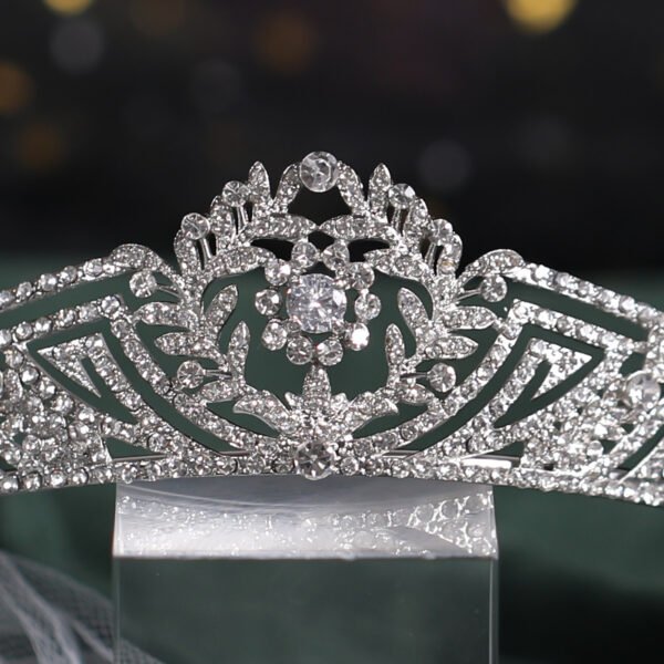 Handmade Rhinestone Wedding Crown Headband - Image 2