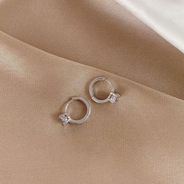 Geometric Zircon - Inlaid Earrings - Image 3