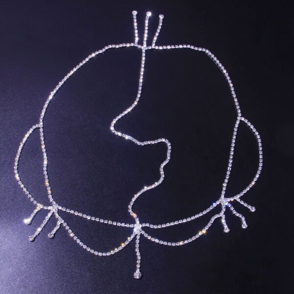 Tassel Niche Rhinestone Bridal Headdress - Image 4