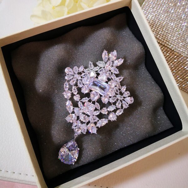 Zircon Water - Drop Pattern Brooch - Image 2