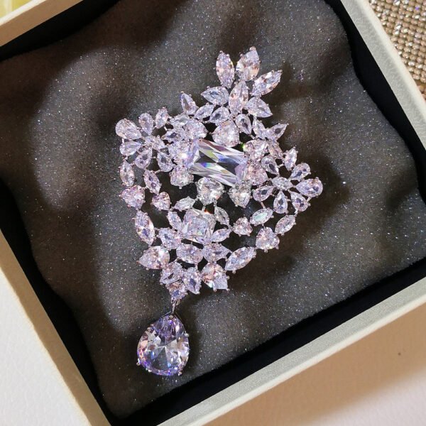 Zircon Water - Drop Pattern Brooch - Image 3