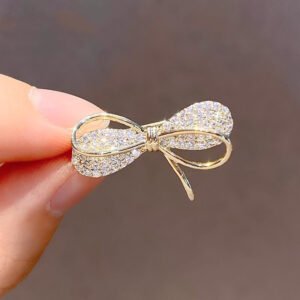 Zircon - Encrusted Bowknot Brooch