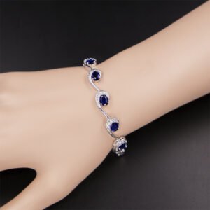 Blue Zircon - Inlaid Bracelet