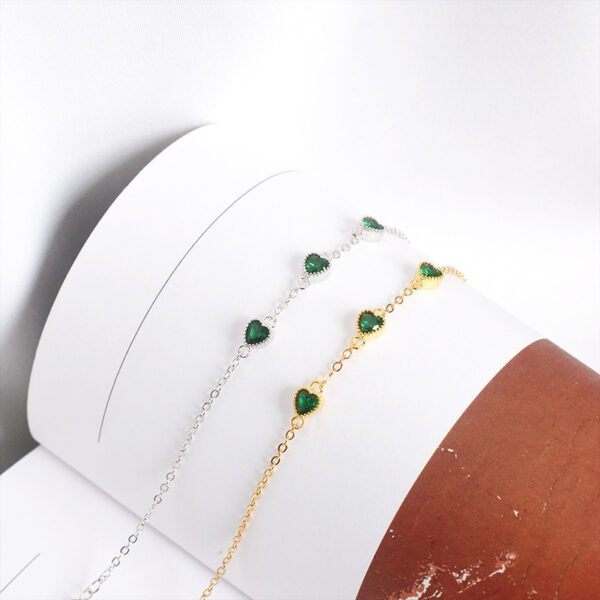 Heart - Shaped Zircon Inlaid Bracelet - Image 3