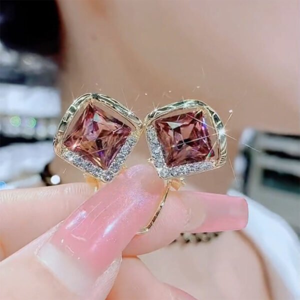 Geometric Square Earrings - Image 2