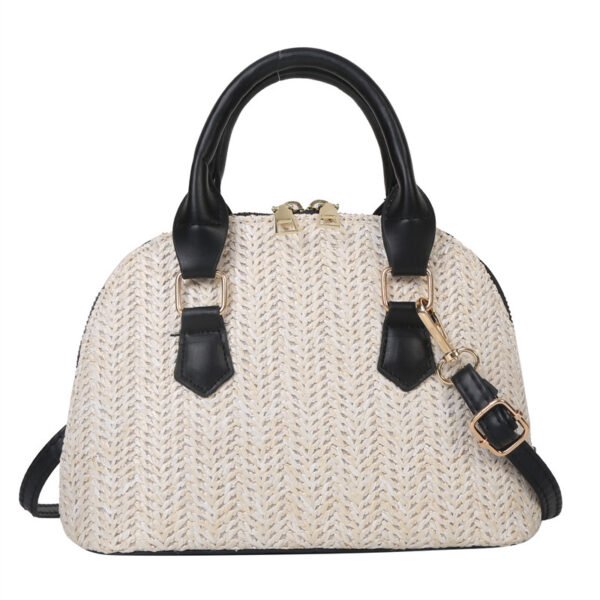 Straw Shell - Shaped Handbag - Image 4