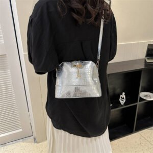 Stylish Crocodile - Patterned PU Shell - Shaped Bag