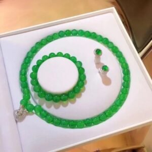 Emperor Green Chalcedony Jewelry Set
