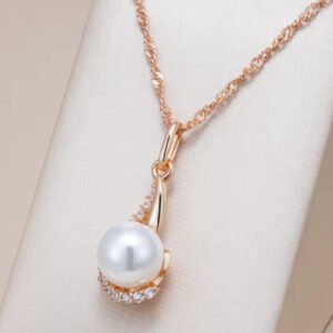 Pearl & Zircon Retro Necklace