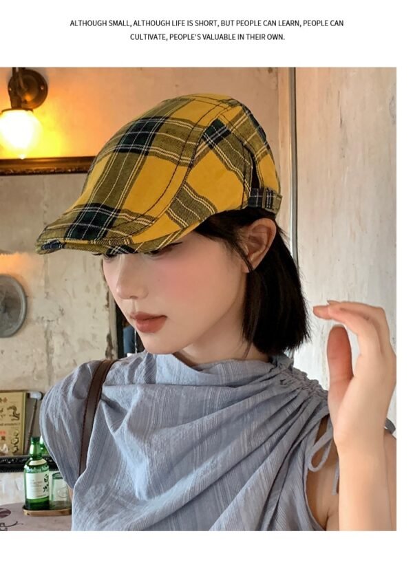 Dopamine Retro Plaid Women’s Spring Cap - Image 6