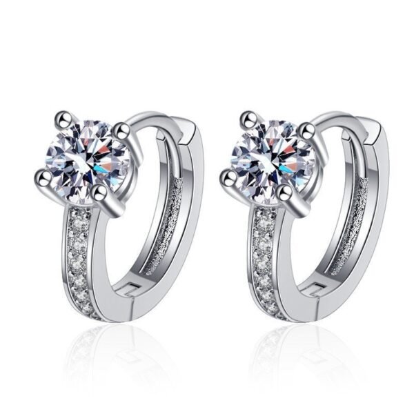 Geometric Zircon - Inlaid Earrings - Image 2