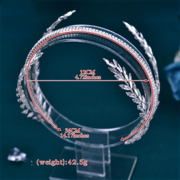 Silver Rhinestone Leaf - Shaped Hair Band - Image 2