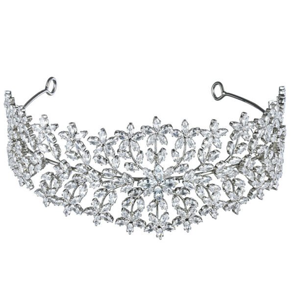 Zircon - Inlaid Silver Floral Tiara - Image 2