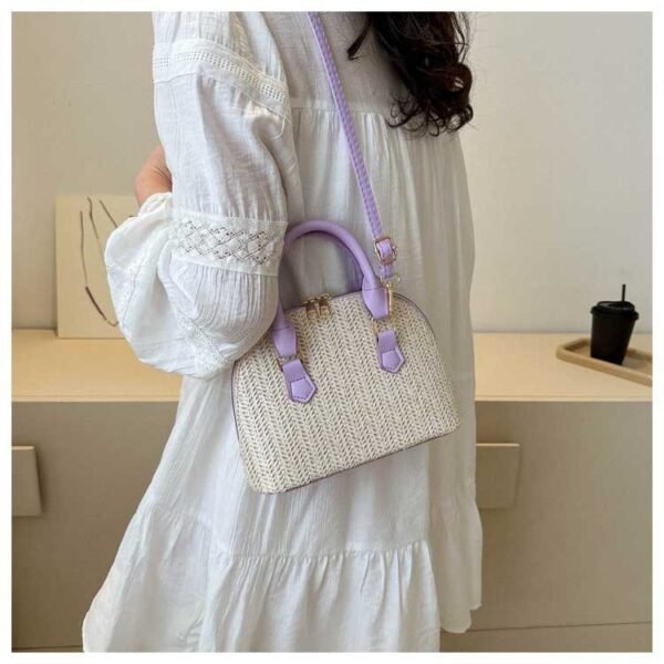 Straw Shell - Shaped Handbag - Image 8