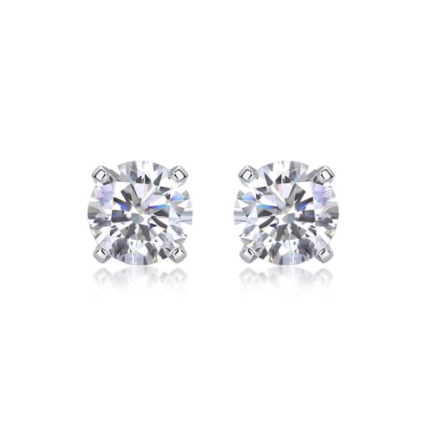 Sparkling Diamond - Like Stud Earrings - Image 2
