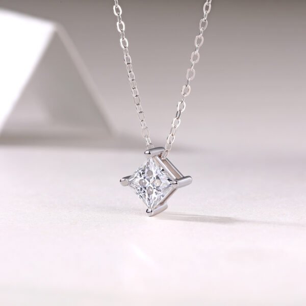 Princess - Cut Moissanite Pendant Necklace - Image 3