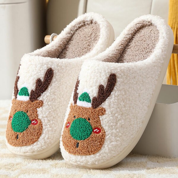 Christmas Reindeer Plush Slippers - Image 8