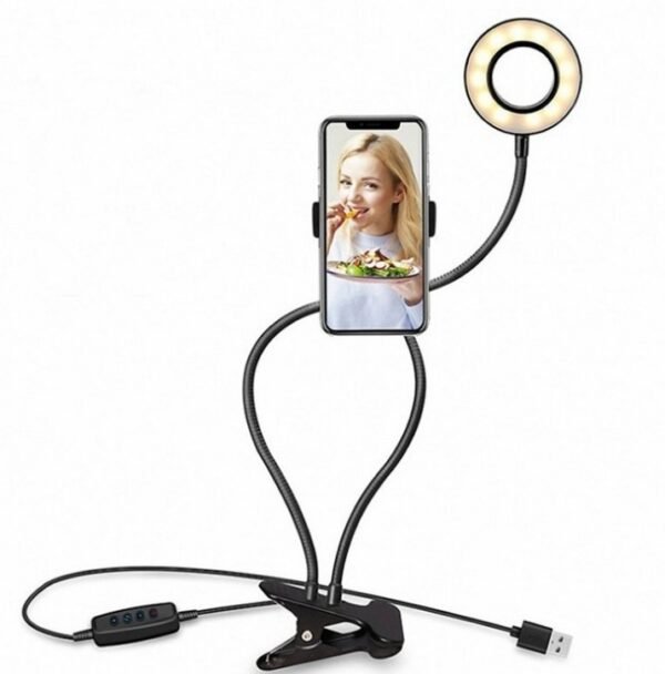 Clip - On Selfie Ring Light with Phone Holder - Image 3