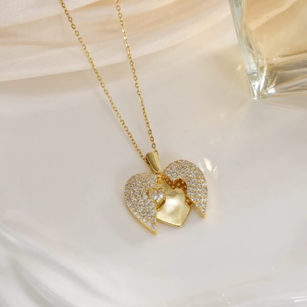 Titanium Steel Plated Love - Shaped Necklace - Image 6