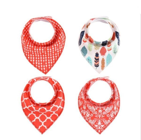 4 - Piece Cotton Bandana Baby Bibs