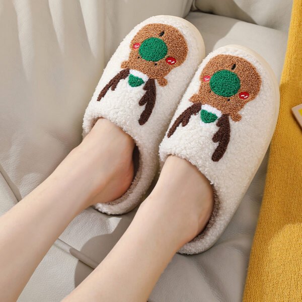 Christmas Reindeer Plush Slippers - Image 4