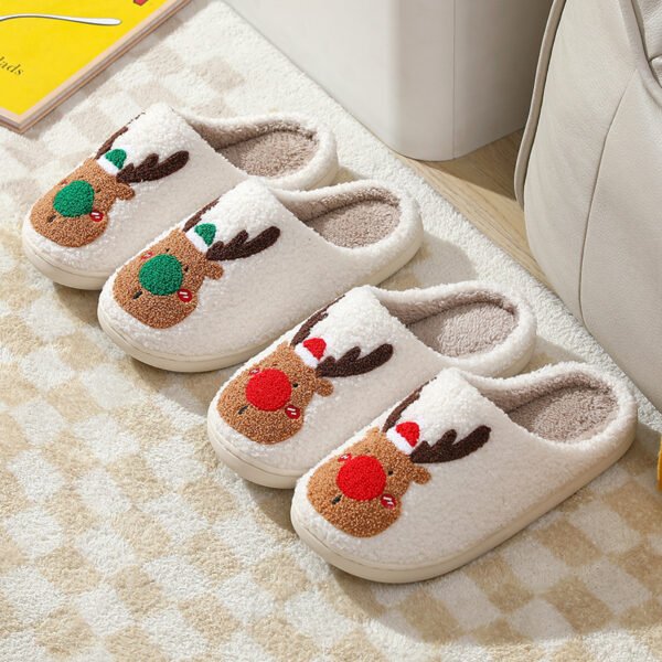 Christmas Reindeer Plush Slippers - Image 7