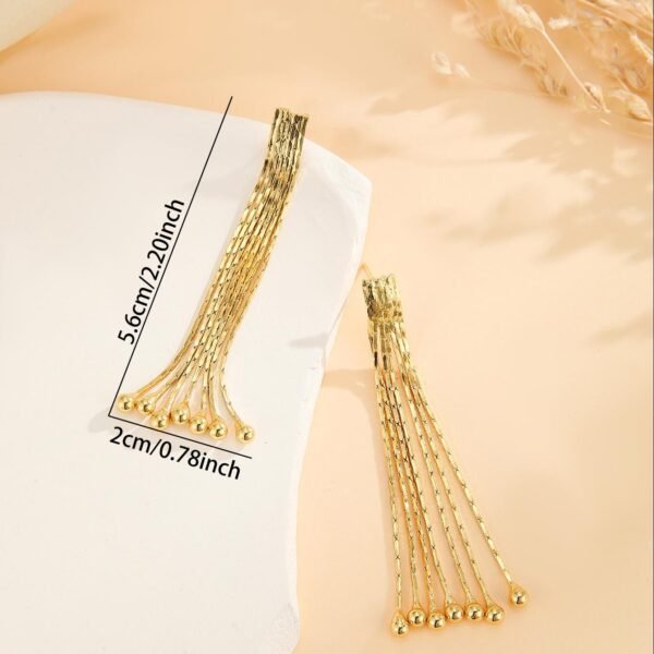 Gold - Plated Eco - Copper Tassel Earrings - Image 6
