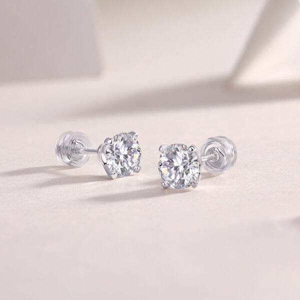 Sparkling Diamond - Like Stud Earrings - Image 4