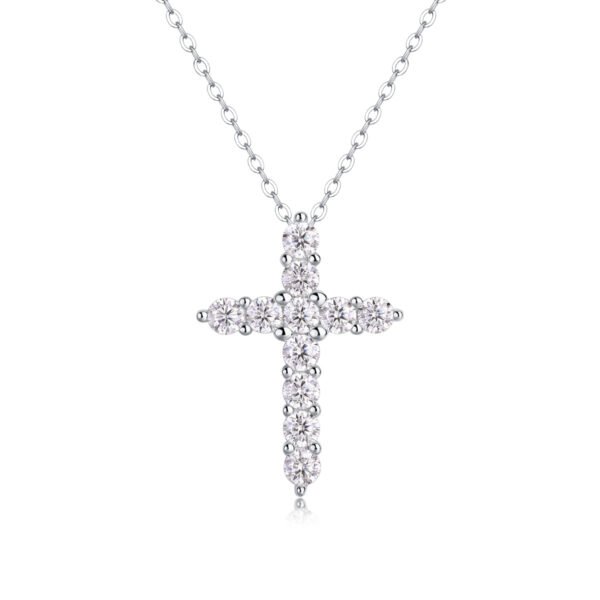 Diamond - Like Cross Pendant Necklace