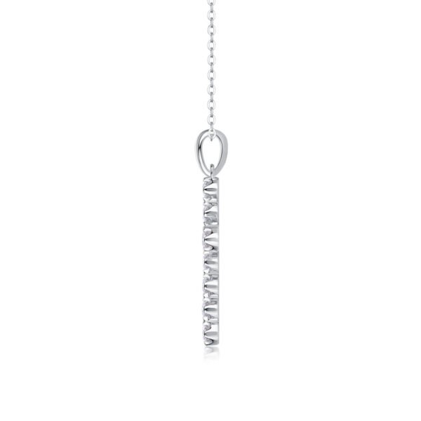 Zircons - Studded Cross Pendant Necklace - Image 2