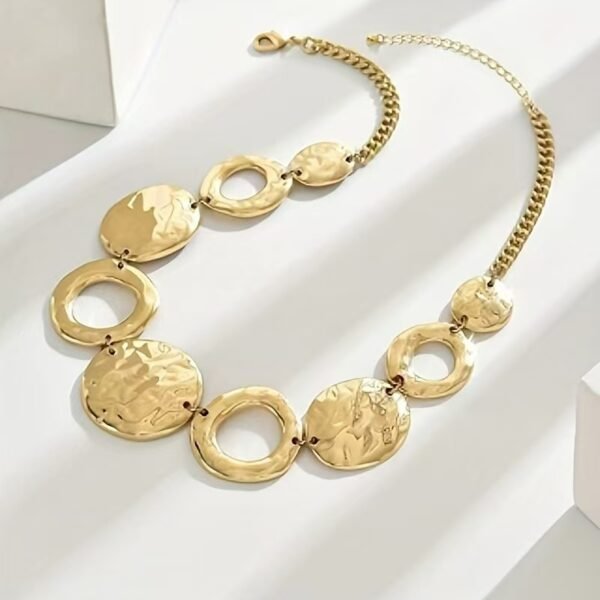 Eco - Friendly Alloy Disc Necklace - Image 2