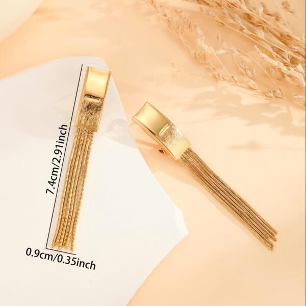 Gold - Plated Eco - Copper Tassel Earrings - Image 3