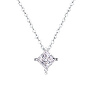 Princess - Cut Moissanite Pendant Necklace