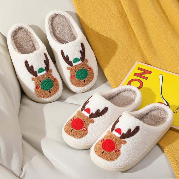 Christmas Reindeer Plush Slippers - Image 6