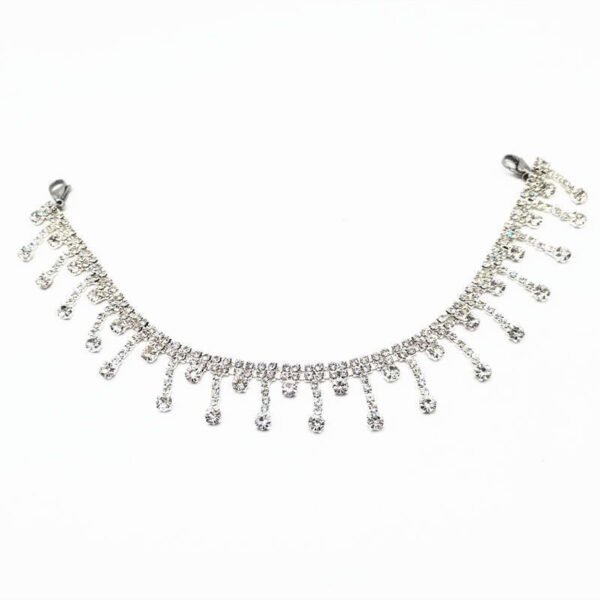 Silver Tassel Rhinestone Collarbone Chain - Image 5