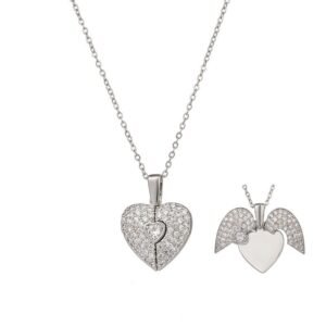 Titanium Steel Plated Love - Shaped Necklace